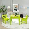 Costway 3PCS Kids Table & 2 Chairs Set Outdoor Heavy-Duty All-Weather Activity Table Set - 3 of 4