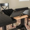 Saracina Home 77" Wood Extendable Dining Table Antique Black: Farmhouse Style, Trestle Base, Seats 6 With Butterfly Leaf - image 3 of 4