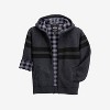 X RAY Boy's Hooded Flannel Lined Full Zip Sweater With Stripes - 3 of 3