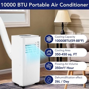 10,000 BTU Portable Air Conditioner with Remote, 3-in-1 Floor Standing AC Unit w/Dehumidifier, Fan, Cools Rooms Up to 450 Sq.Ft, Sleep Mode - 1 of 4