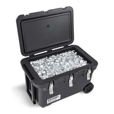 Black Metal 64 QT Insulated Cooler with Wheels