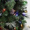 Home Heritage Lincoln 5 Foot Hard Needle Pine Artificial Pre-Lit Holiday Tree with Glitter Pine Cones and Color Changing LED Lights - image 4 of 4
