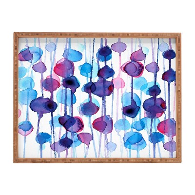 CMYKaren Abstract Watercolor Rectangle Tray - Purple - Deny Designs