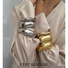 Chunky Gold Bangle Bracelets for Women - Set of 3 Dainty 14k Gold Plated Cuff Stackable Bangles, Alloy Fashion Jewelry Gifts - 4 of 4