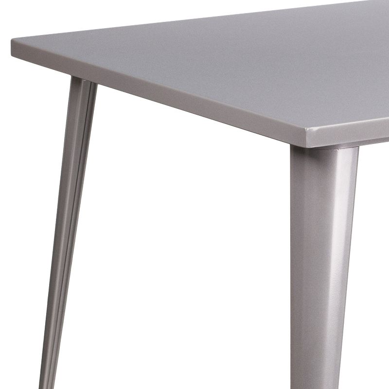 Flash Furniture Commercial Grade 35.5" Square Metal Indoor-Outdoor Table, 5 of 8