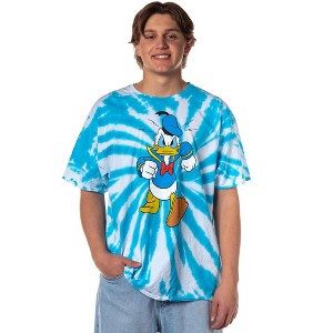 Seven Times Six Disney Donald Duck Men's Angry Walk Spiral Tie-Dye Design T-Shirt multi-colored - 1 of 4