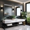 2 Pieces 36 In.H X 24 In.W Gold Aluminum Alloy Fine Edged Rectangular Hanging Mirror Frame Wall Mirror - 3 of 4