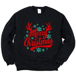 Simply Sage Market Women's Graphic Sweatshirt Merry Christmas Antlers - 1 of 4