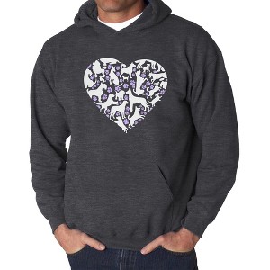 LA Pop Art Dog Heart - Men's Word Art Hooded Sweatshirt - 1 of 4