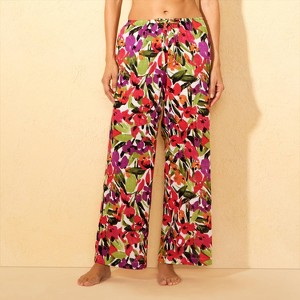 Women's Inky Floral Print Swim Cover Up Pants - Shade & Shore™ Multi - 1 of 4