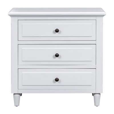 NicBex Modern Wooden Nightstand End Table with 3 Drawers for Bedroom and Living Room