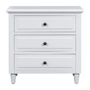 NicBex Modern Wooden Nightstand End Table with 3 Drawers for Bedroom and Living Room - 1 of 4