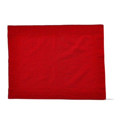 tagltd Threads Red Cotton Placemat, 19"L x 14.5"W, 2" Hem