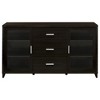 60" Engineered Wood Rectangular TV Console with 3 Drawers, 2 Glass Doors and Adjustable Shelves for Living Room and Bedroom - 3 of 4