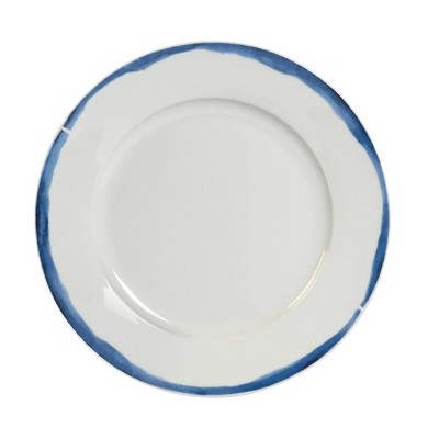 Isla White and Blue Porcelain 16-Piece Dinnerware Set