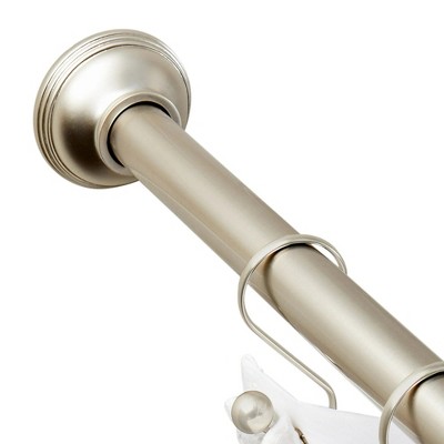 LunaLulinlk 43" - 72" Adjustable Tension Shower Curtain Rod, Satin Nickel