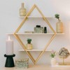 Wood and Gold Rectangle Wall Shelf - 3 of 4