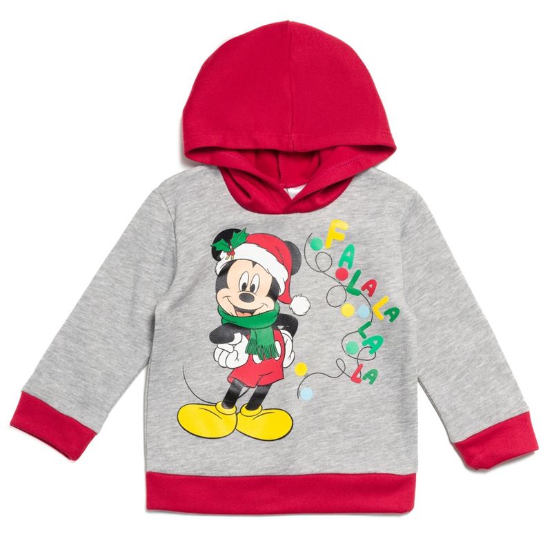 Disney Mickey Mouse Christmas Fleece Pullover Hoodie and Pants Outfit Set Infant to Little Kid , 2 of 7