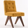 YOUNIKE Modern Upholstered Chair Set of 2 Dining Room Armless Kitchen Chairs Linen Fabric Chair Vanity with 4.7" Thick Cushion Wood V-Leg - 2 of 4