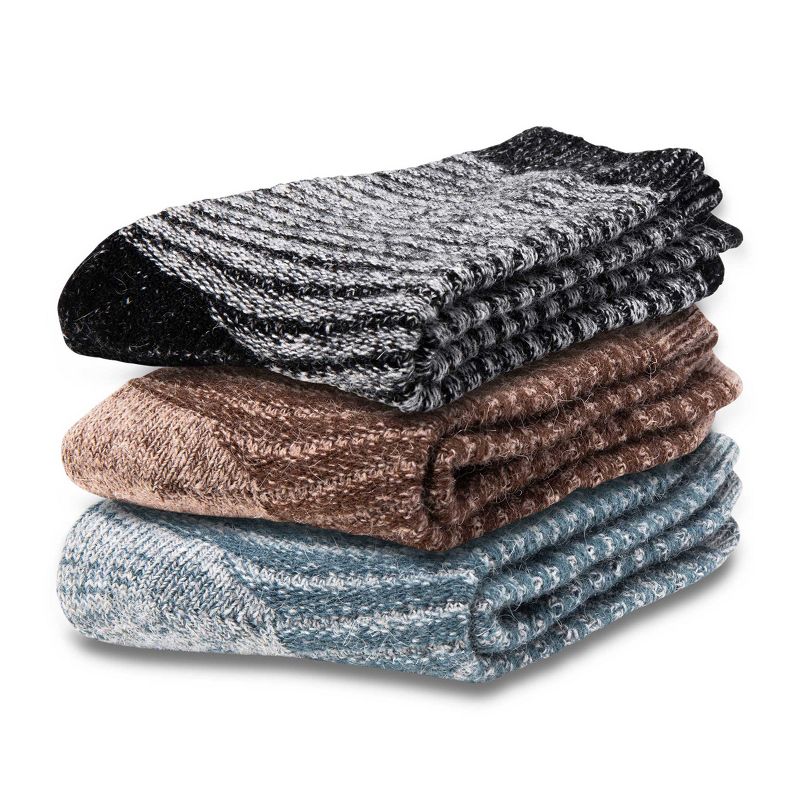 Mio Marino Womens Warm Wool Knitted Socks 3 Pack, 4 of 6