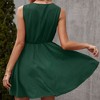 Anna-Kaci Women's Sleeveless Mini Dress with V-Neckline Front Buttons and Elastic Waist - 4 of 4