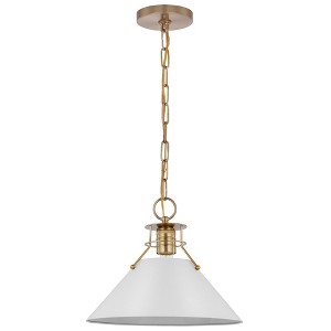 Nuvo Lighting Outpost 1 - Light Pendant in  Matte White/Burnished Brass - 1 of 1