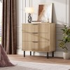 Modern Fluted 3/5/6 Drawer Dresser with Metal Legs, Wood Chest of Drawers Storage Cabinet, Nightstand Organizer for Bedroom, Entryway, Hallway - 3 of 4