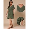 INSPIRE CHIC Women's Button Down A-Line Drawstring Waist Casual Dress - 2 of 4