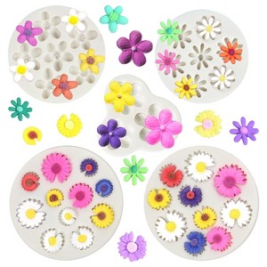Aoibox 5Pcs Flower Silicone Mold for Baking, Mini Fondant Chocolate Molds, Leaf Mold for Cake Decorating, Clay Crafting, Candy, Soap,Ice Cube,Wax Melt - 1 of 4
