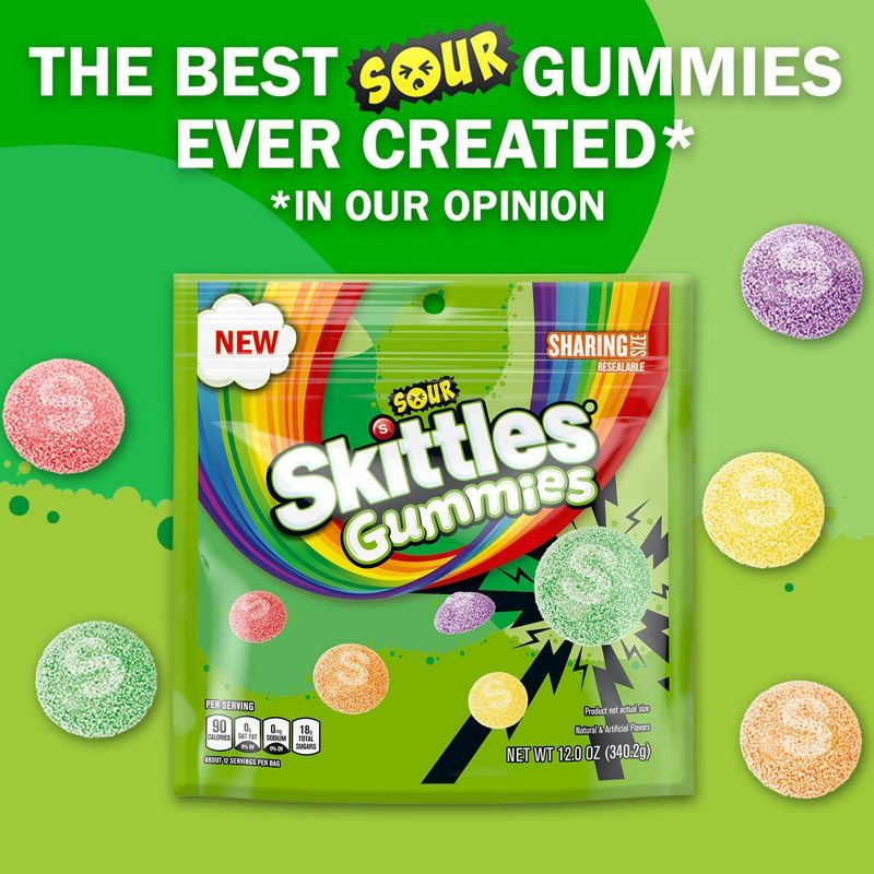 Skittles Candy Sour Gummies Sharing - 12oz, 3 of 13