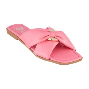 GC Shoes Perri Knotted Cross Strap Squared Toe Slide Flat Sandals - 1 of 4