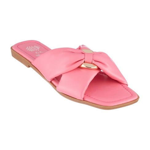 Gc Shoes Perri Hot Pink 6.5 Knotted Cross Strap Squared Toe Slide