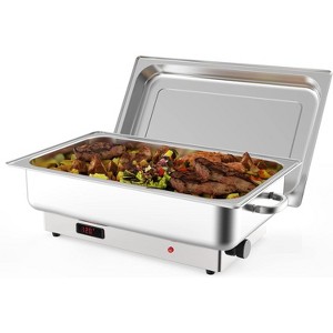 Rectangular Electric Chafing Dish Set - 9QT Buffet Warmer with Temperature Control & Glass Lid, for Catering - 1 of 4