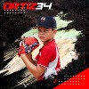 Ortiz34 Youth T-Ball Set, 25" Aluminum Bat (-10 Drop), Foam Core T-Ball, 9" Lightweight Glove, Graffiti Print (Red/Blue) - 2 of 4