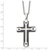 Black Bow Jewelry Men's Stainless Steel & Black Plated Large Cross Necklace, 22 Inch - 4 of 4