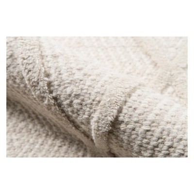 Langdon Beige Rectangular Wool Geometric Area Rug