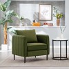Velvet Upholstered Comfy Accent Chair for Living Room, Mid-Century Modern Single Sofa Armchair with 1 Pillow and Metal Legs for Bedroom - 4 of 4