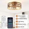 18" Antique Gold Smart Flush Mount Ceiling Fan with Light and Remote - 2 of 4