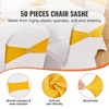 VEVOR Stretch Spandex Chair Sashes, Chair Slipcover and Stretch Chair Sash with Round Buckle, Elastic Chair Bands, (50 PCS Golden Yellow) - 3 of 4