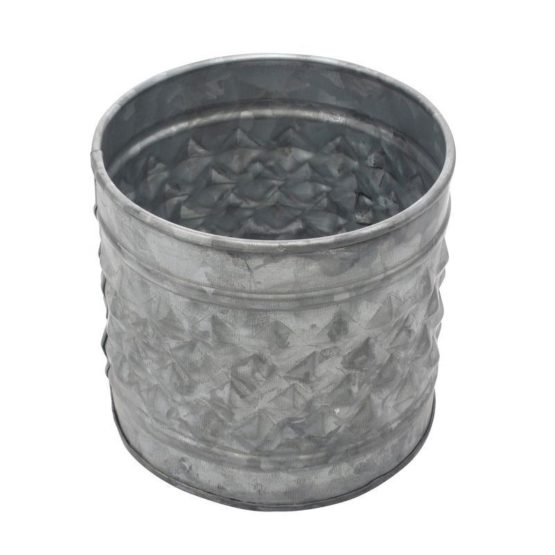 5&#34; Antique Textured Galvanized Metal Container Gray - Stonebriar Collection, 3 of 8