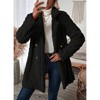 Womens Cable Knit Double Sided Coat Button Down Cardigan Coat - 3 of 4
