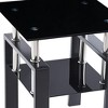 HomeRoots Black Glass and Metal Square End Tables With Shelf - 4 of 4