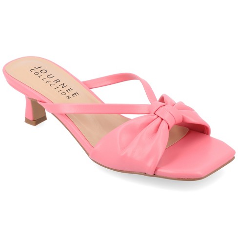 Ladies pink kitten outlet heel shoes