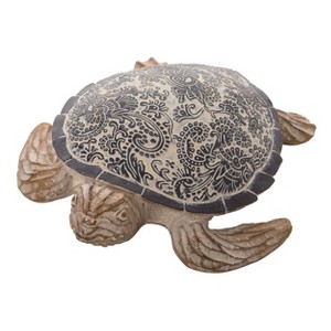 Transpac Resin 9" Indigo Spring Sea Turtle Decor - 1 of 2