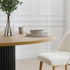 PexFix 60" Solid Wood Round Dining Table Kitchen Table for 6-8 with Tabletop & Concave Cylinder Legs for Living/Dining Room Coffee Office Natural - 4 of 4