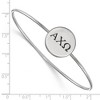 Black Bow Jewelry Sterling Silver Alpha Chi Omega Greek Life Bangle Bracelet 6 Inch - 2 of 3