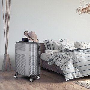 3 Piece Light Weight Luggage Sets With Tsa Lock, ABS Suitcase Set With Hooks And Spinner Wheels For Travel, Multi-Color Available - 1 of 4