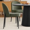 5-Piece Modern Black Dining Table Set, 46" Round Pedestal Table and 4 Upholstered Linen Chairs for Kitchen or Small Spaces-Maison Boucle - 2 of 4