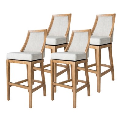 Maven Lane Vienna Rotating High Back Kitchen Stool with Fabric Upholstered Seat, Set of 4