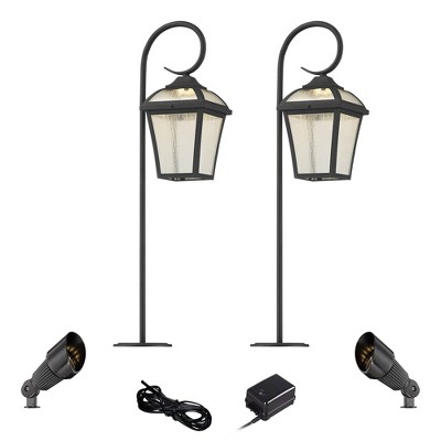 John Timberland Mosconi Textured Black 6-Piece LED Path and Spot Light Set